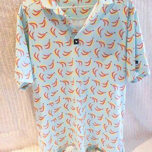 Bad Birdie Men's Chimp'n Ain't Easy Banana Print Performance Golf Shirt